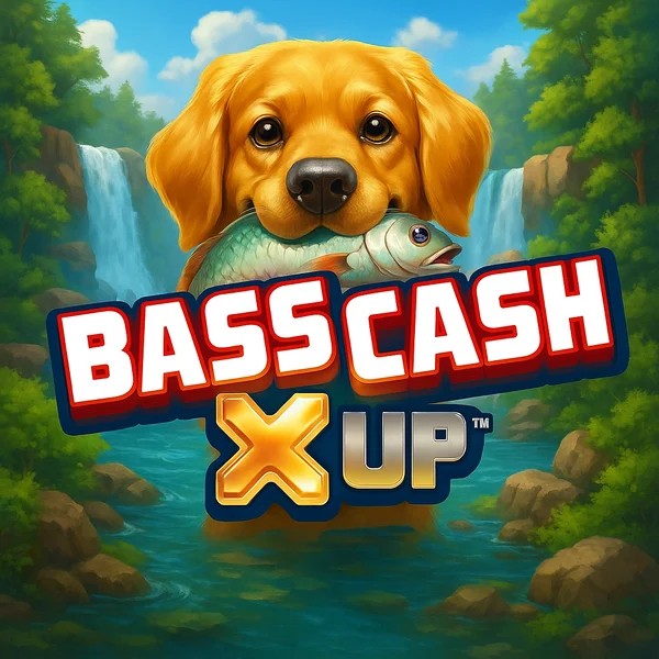Bass Cash X UP slot logo by Alchemy Gaming at Bingo Voyage