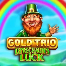 Gold Trio Leprechaun's Luck slot logo by Playtech at Bingo Voyage
